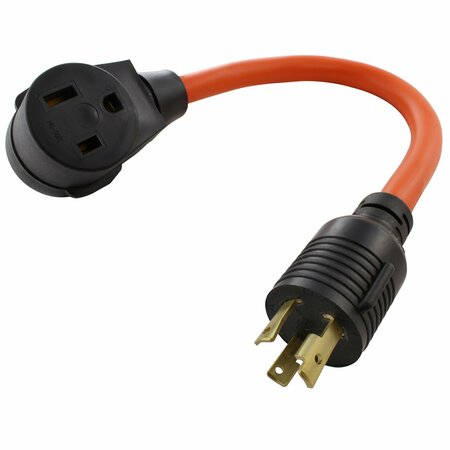 AC WORKS 1.5FT L6-30P 30A 250V Locking Plug to 6-50 Welder Connector WDL630650-018